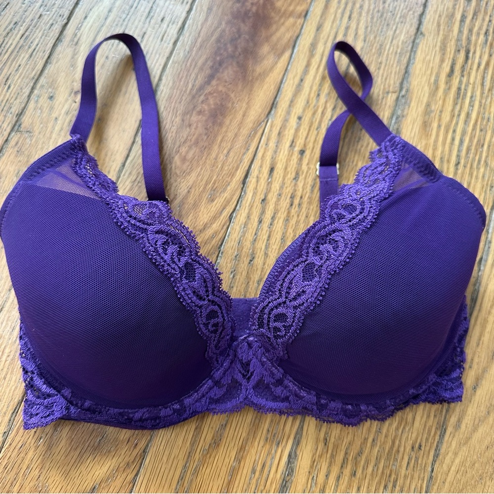 Natori Feathers Plunge Bra in Allium Size 32DD - Picture 6 of 10